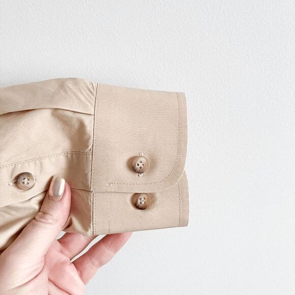 Panhandle Slim Mens Dress Shirt Long Sleeve Button Down Cotton Solid Tan Large - Picture 3 of 7